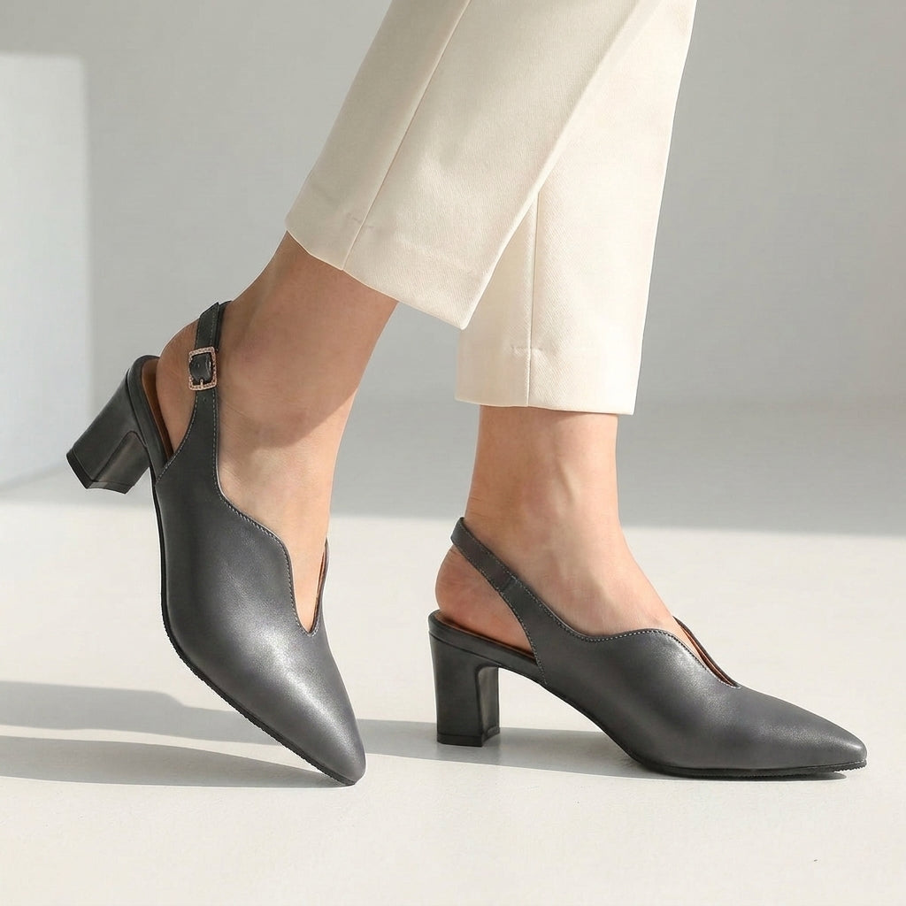 Slingback Pumps Met Blokhak | Navando