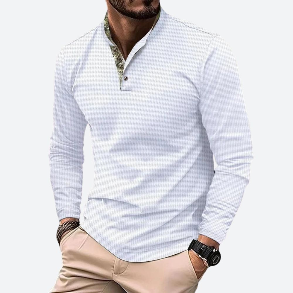 Smart-Casual Heren Poloshirt Met Lange Mouwen | Navando