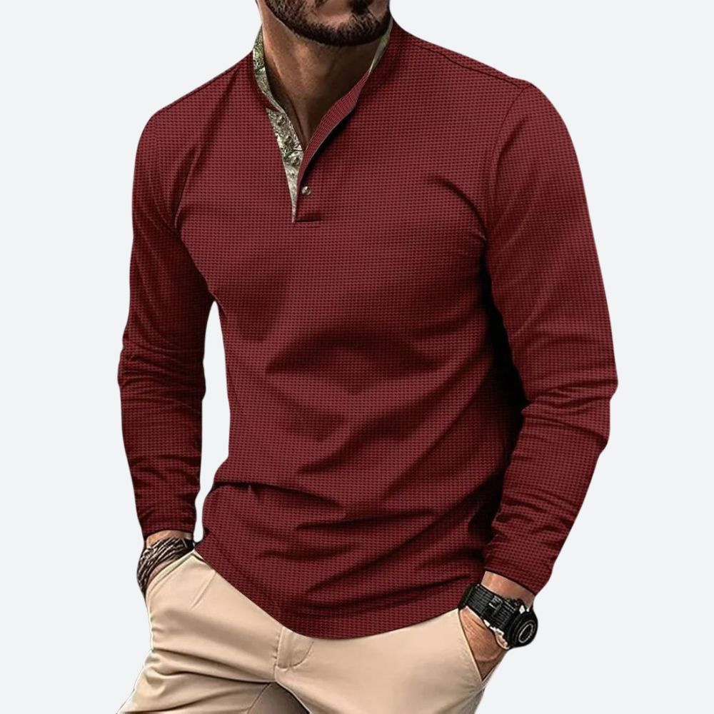 Smart-Casual Heren Poloshirt Met Lange Mouwen | Navando