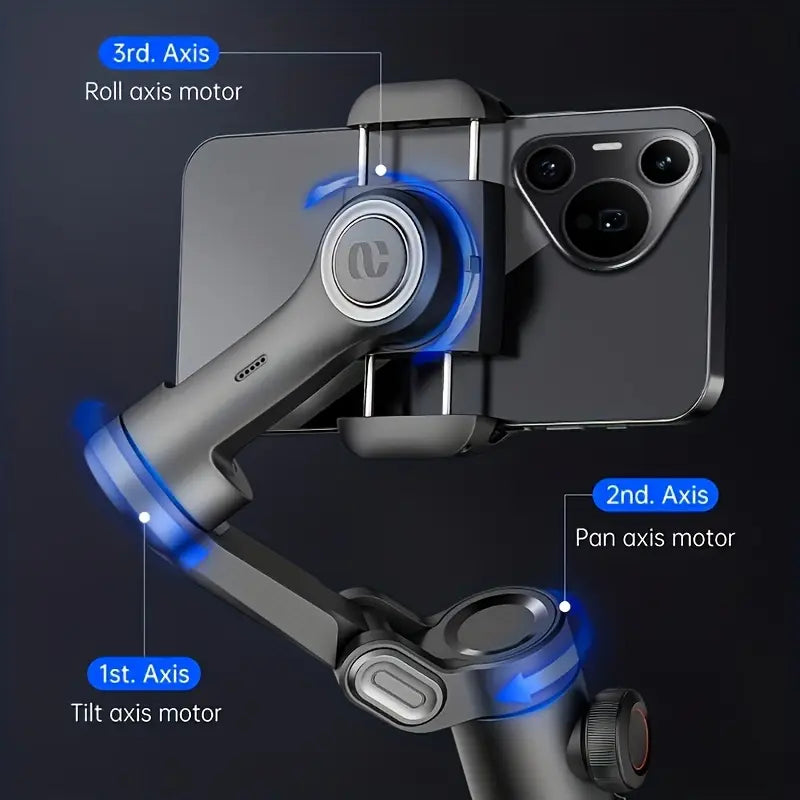 SmartPro Handheld Gimbal Stabilizer - Vouwbare Smartphone Video Vlog PTZ Stabilizer voor iPhone, Android en Samsung 2