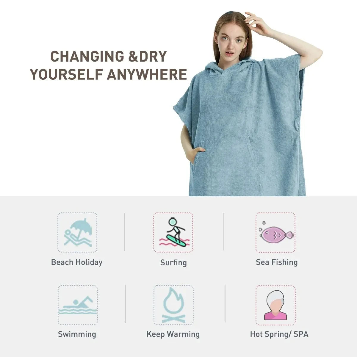 Sneldrogende Handdoekponcho | Navando 