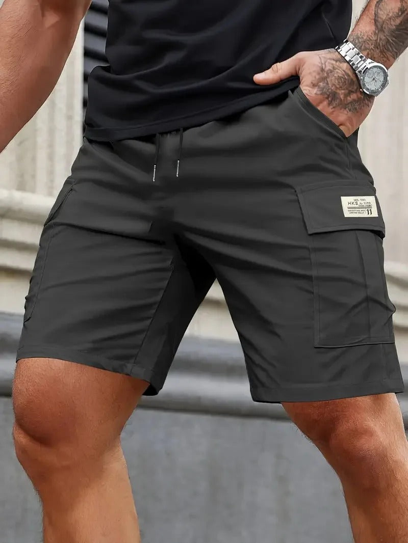 Sneldrogende Lichtgewicht cargo shorts met meerdere zakken Donkergrijs