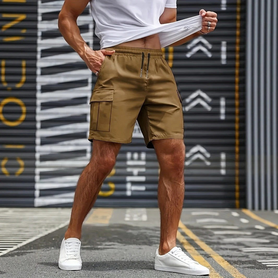 Sneldrogende Lichtgewicht cargo shorts met meerdere zakken Bruin | Navando