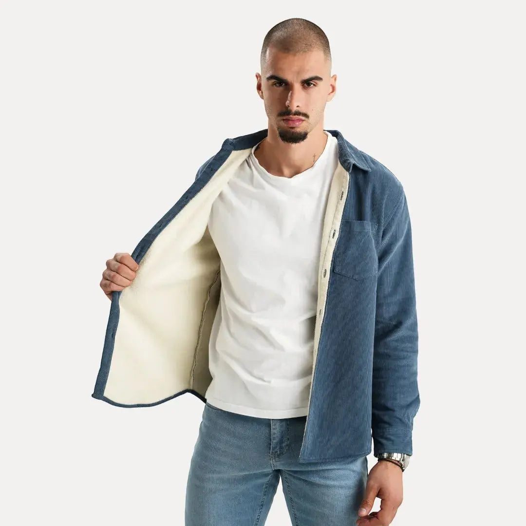 Stéphane Parker | Katoenen corduroy overhemd met fluweelzachte binnenkant 3