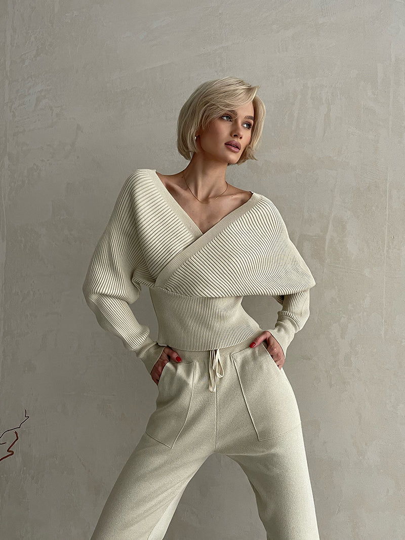 Stijlvolle set | Off-shoulder top en broek 2