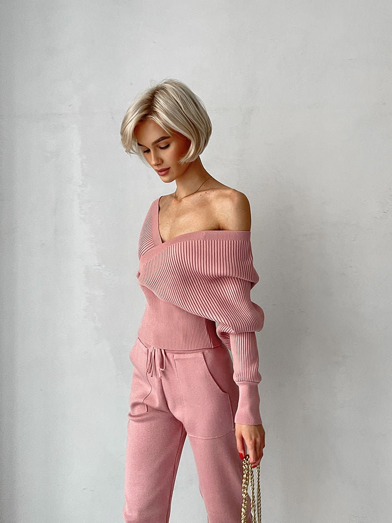 Stijlvolle set | Off-shoulder top en broek 8