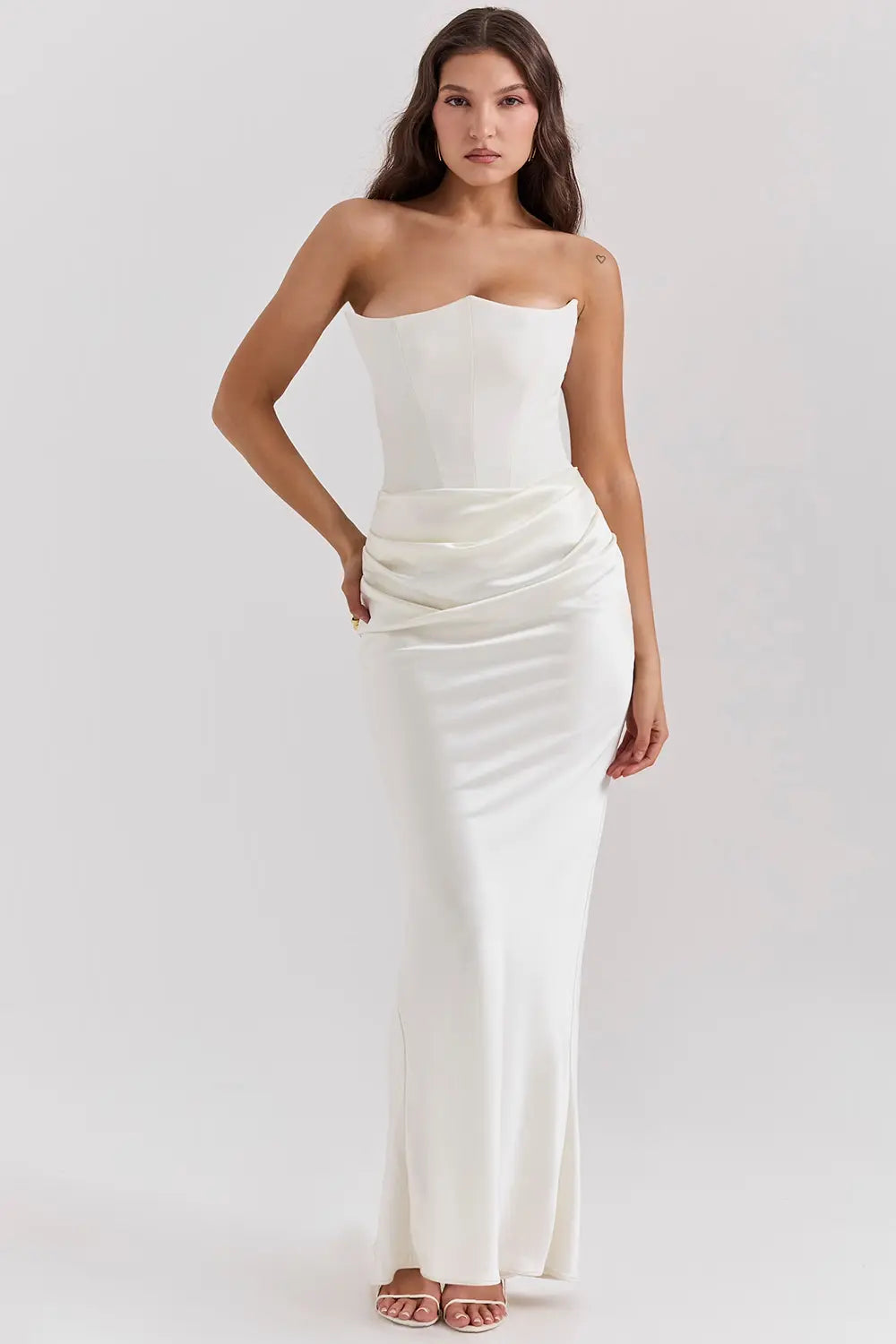 Strapless Maxi-Jurk Met Korset | Navando 
