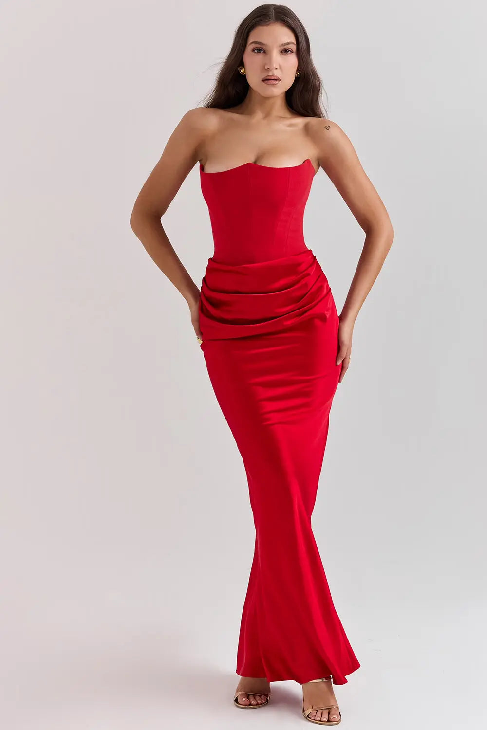 Strapless Maxi-Jurk Met Korset | Navando 