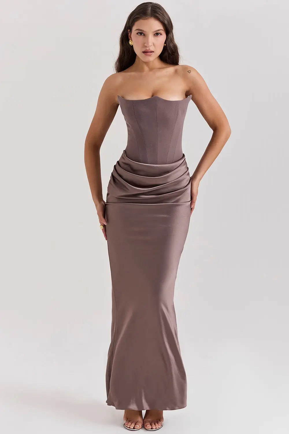 Strapless Maxi-Jurk Met Korset | Navando 