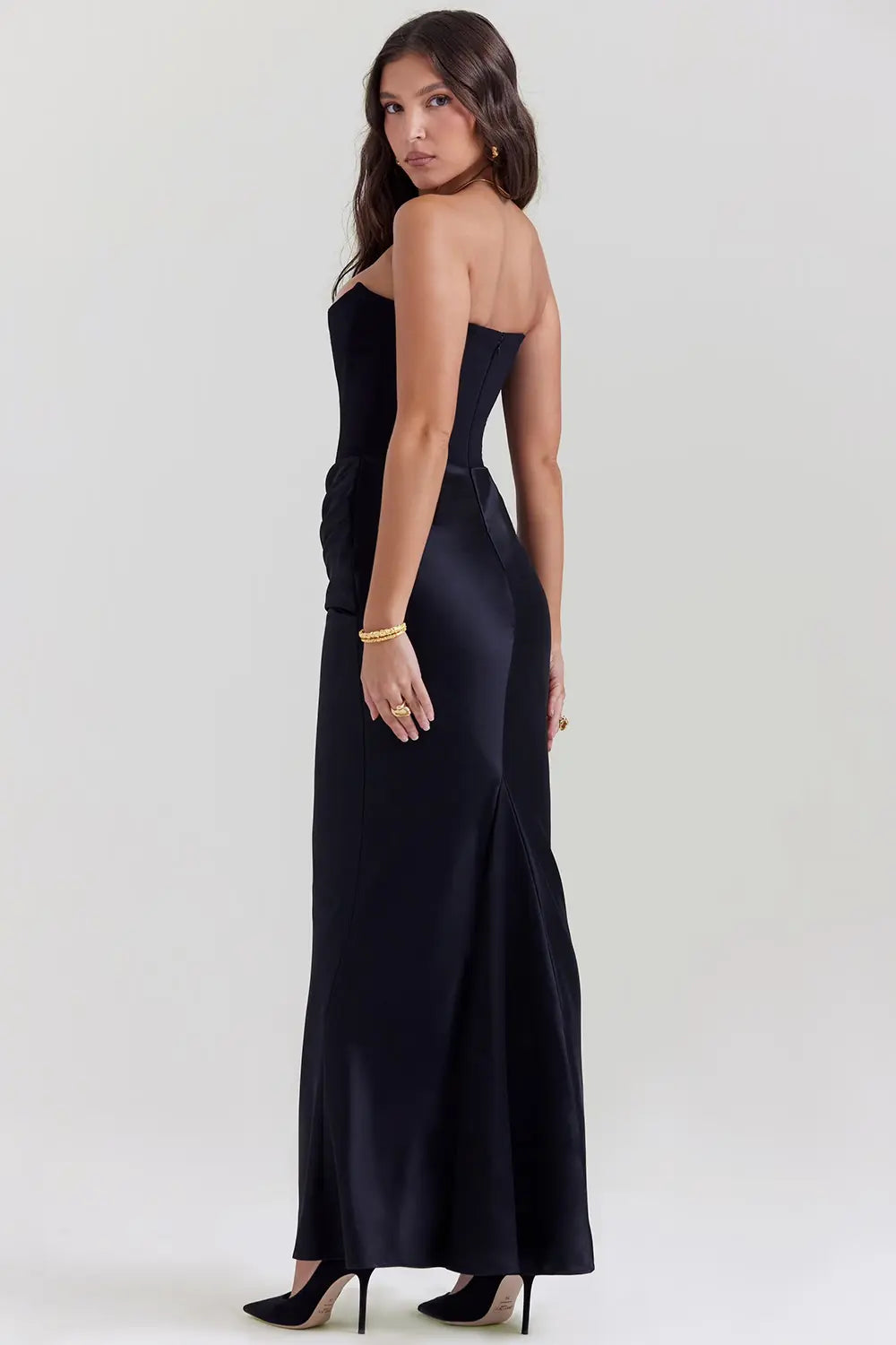 Strapless Maxi-Jurk Met Korset | Navando 