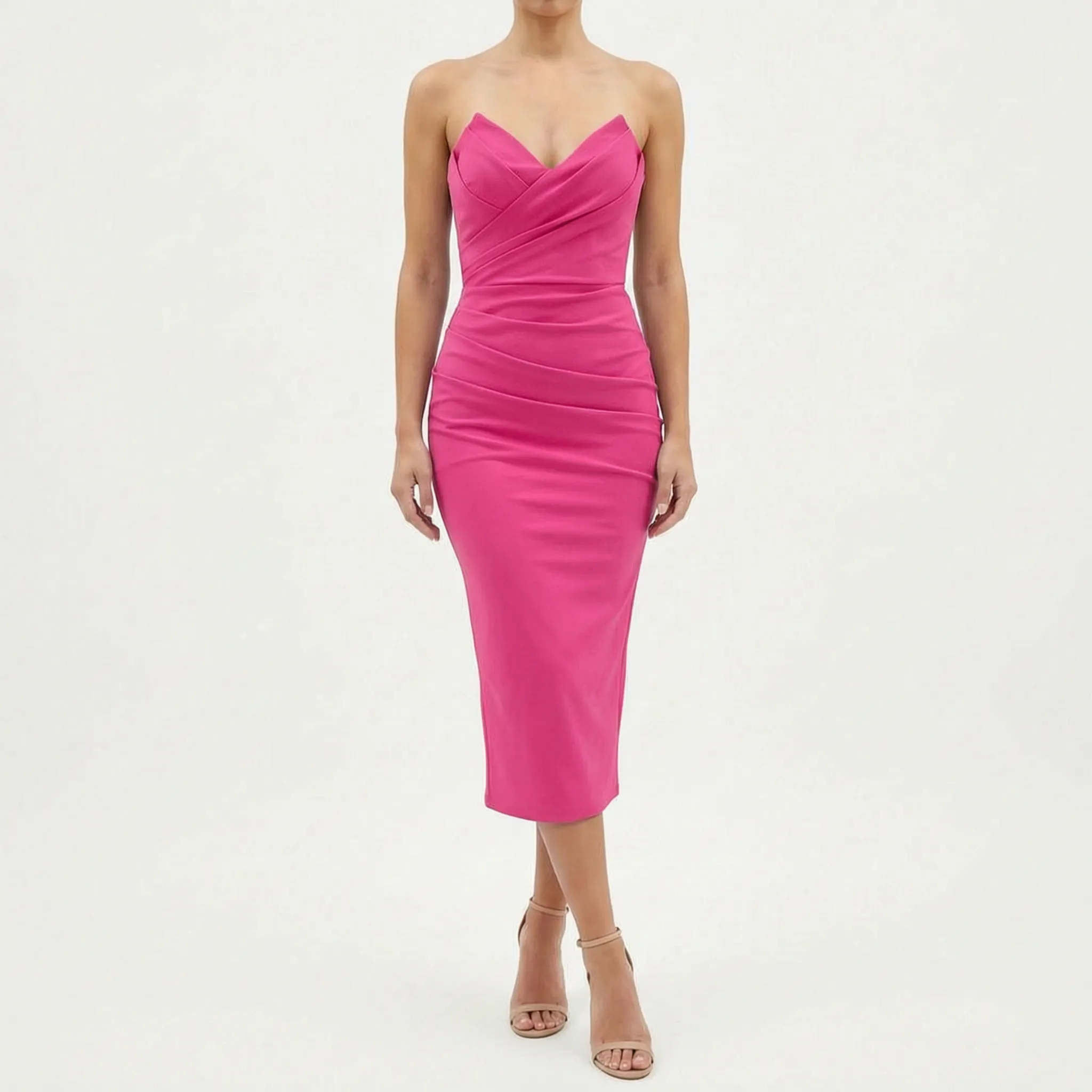Strapless Midi-Jurk | Navando 