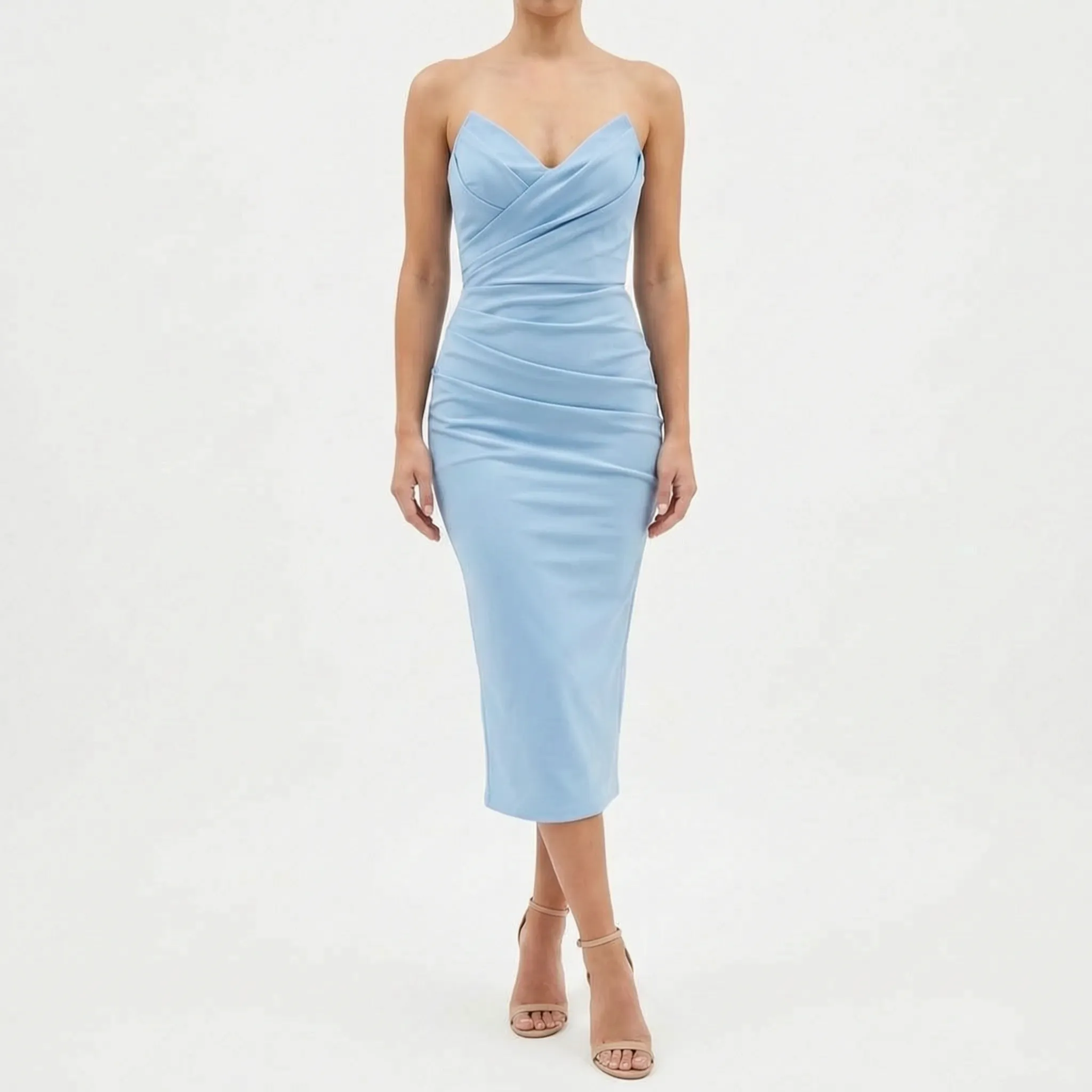 Strapless Midi-Jurk | Navando 