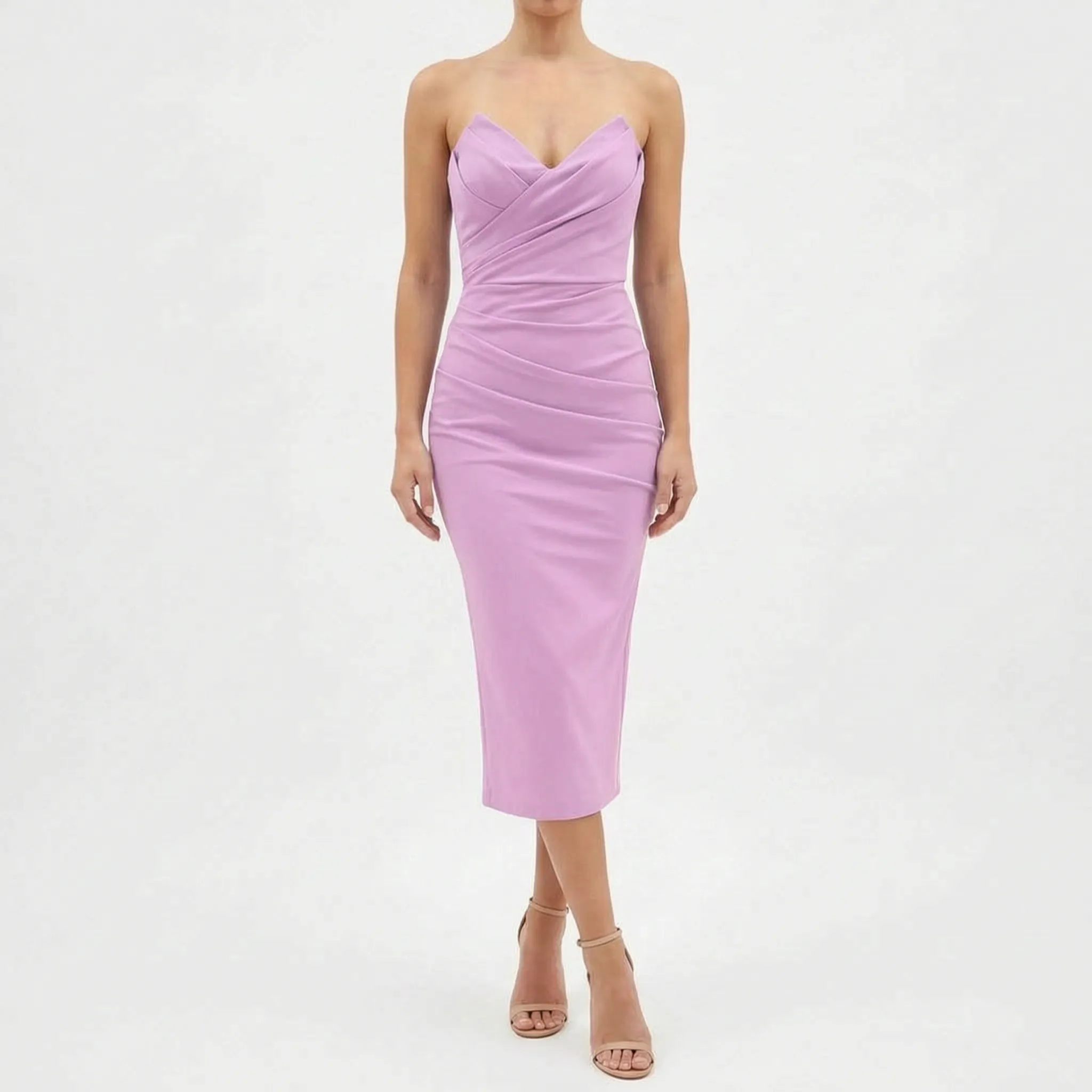 Strapless Midi-Jurk | Navando 