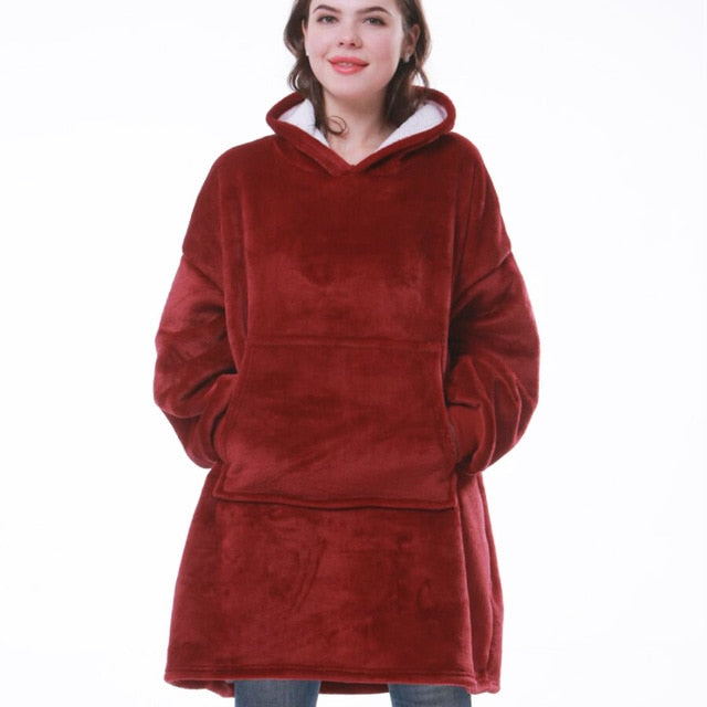 Sweaterdeken | Zacht flanelfleece met capuchon 14