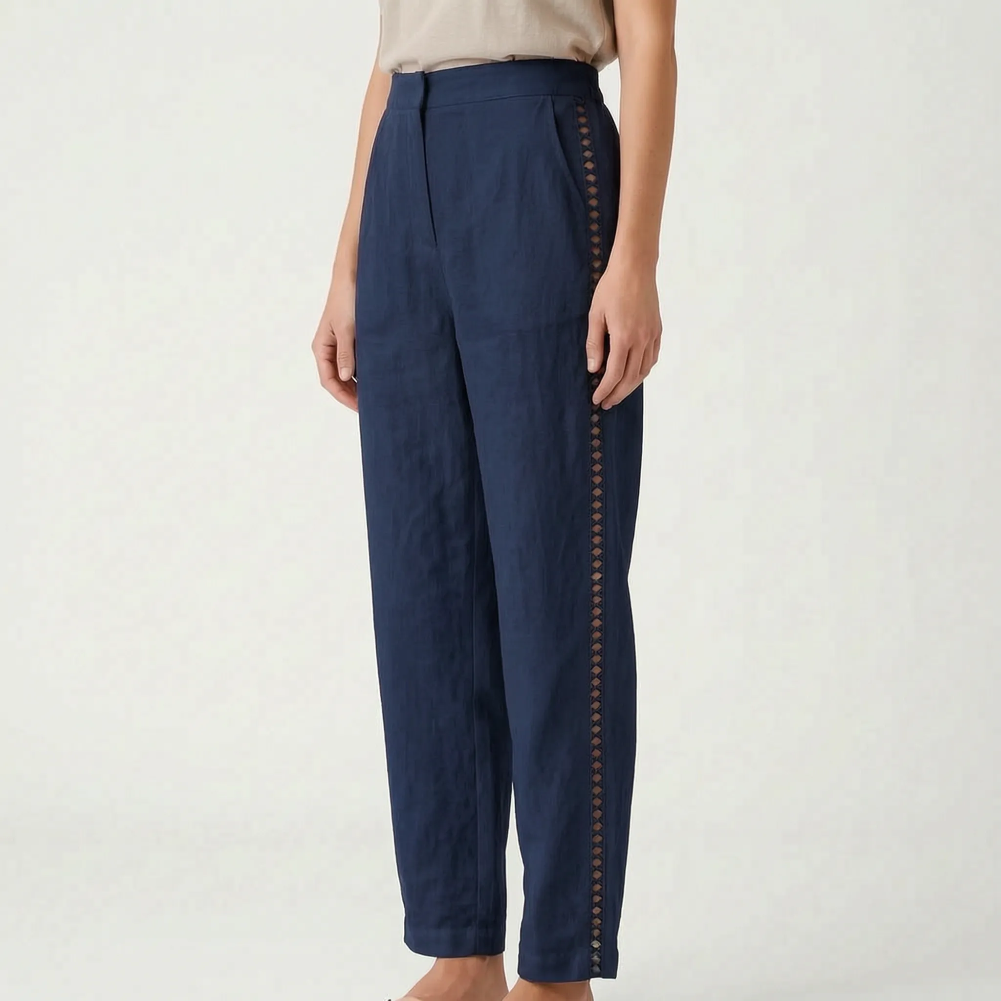 Taps Toelopende Casual Damesbroek | Navando 