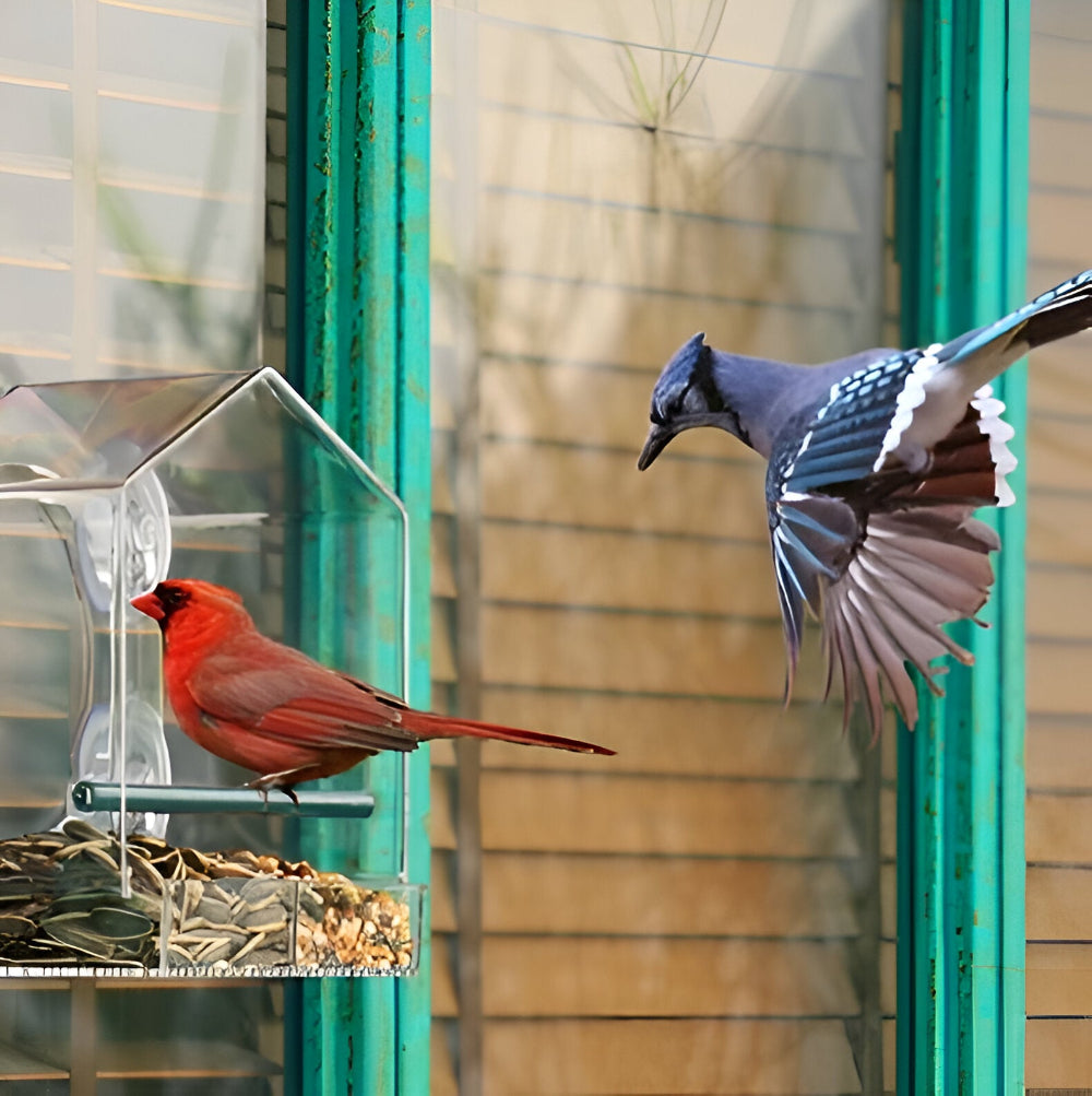 TrayHaven | Transparante vogelvoederbak met zuignapbevestiging 1
