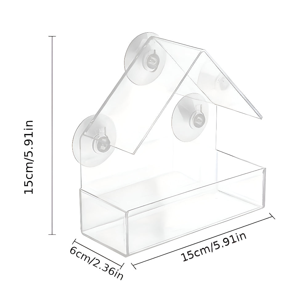 TrayHaven | Transparante vogelvoederbak met zuignapbevestiging 5