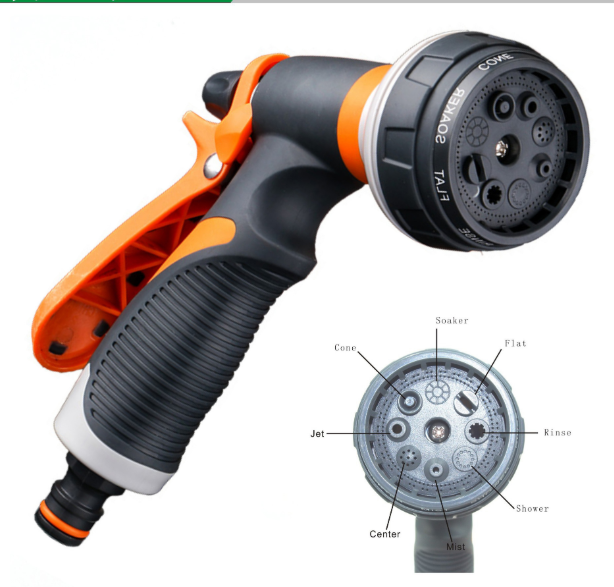 Tuinsproeier | Ergonomische sproeikop met 9 straalsoorten 3