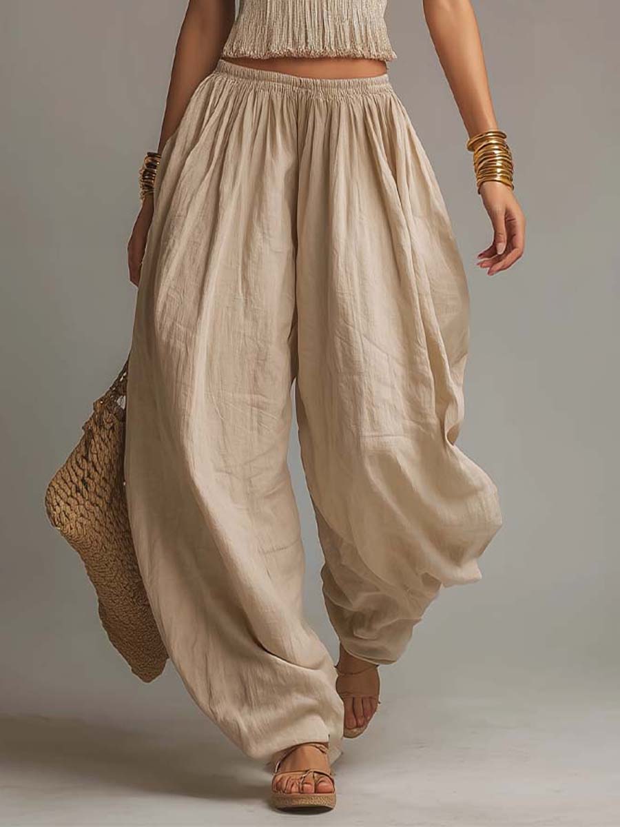 Tweedelig Boho-Set Met Haltertop En Harembroek | Navando