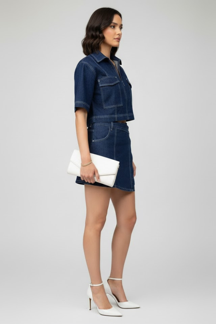 Tweedelige Set Dames Met Opvallende Stiksels | Navando 