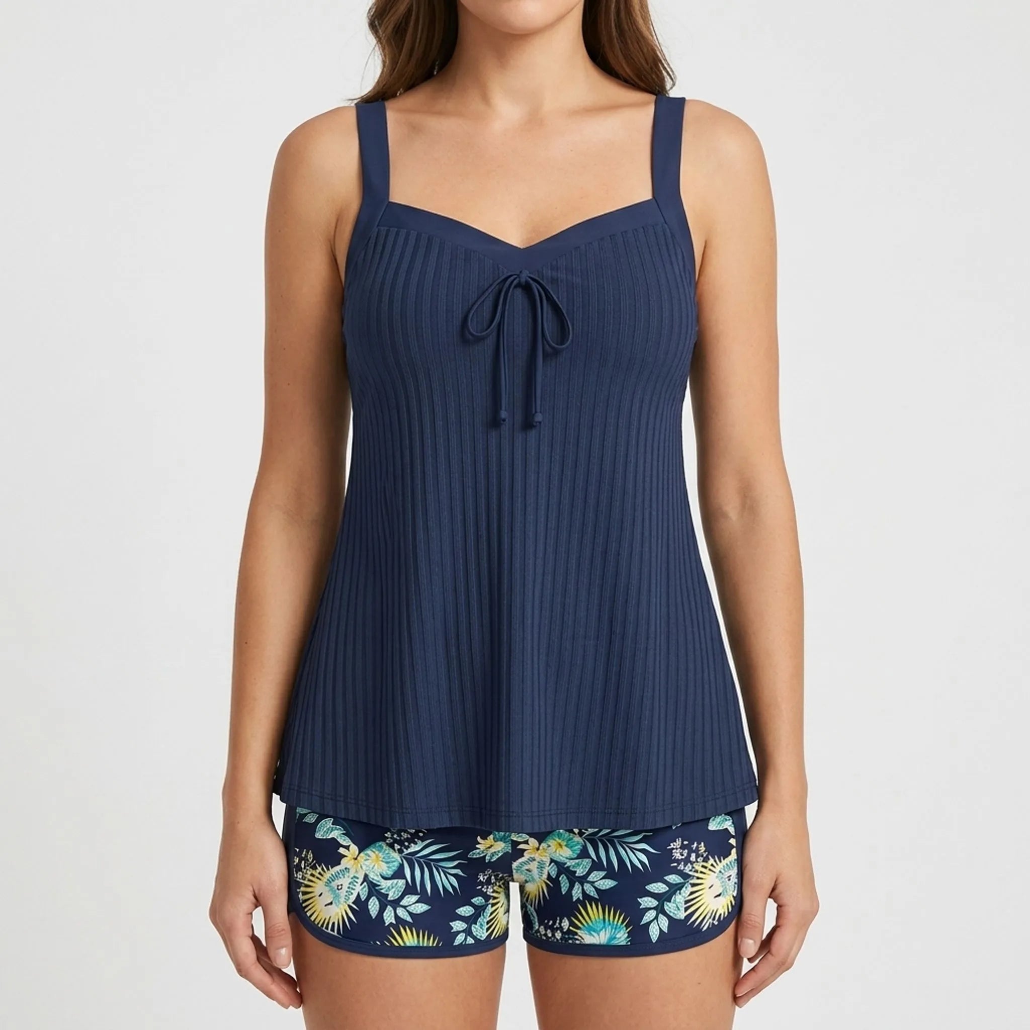 Tweedelige Tankini Met Geribbelde Textuur | Navando 