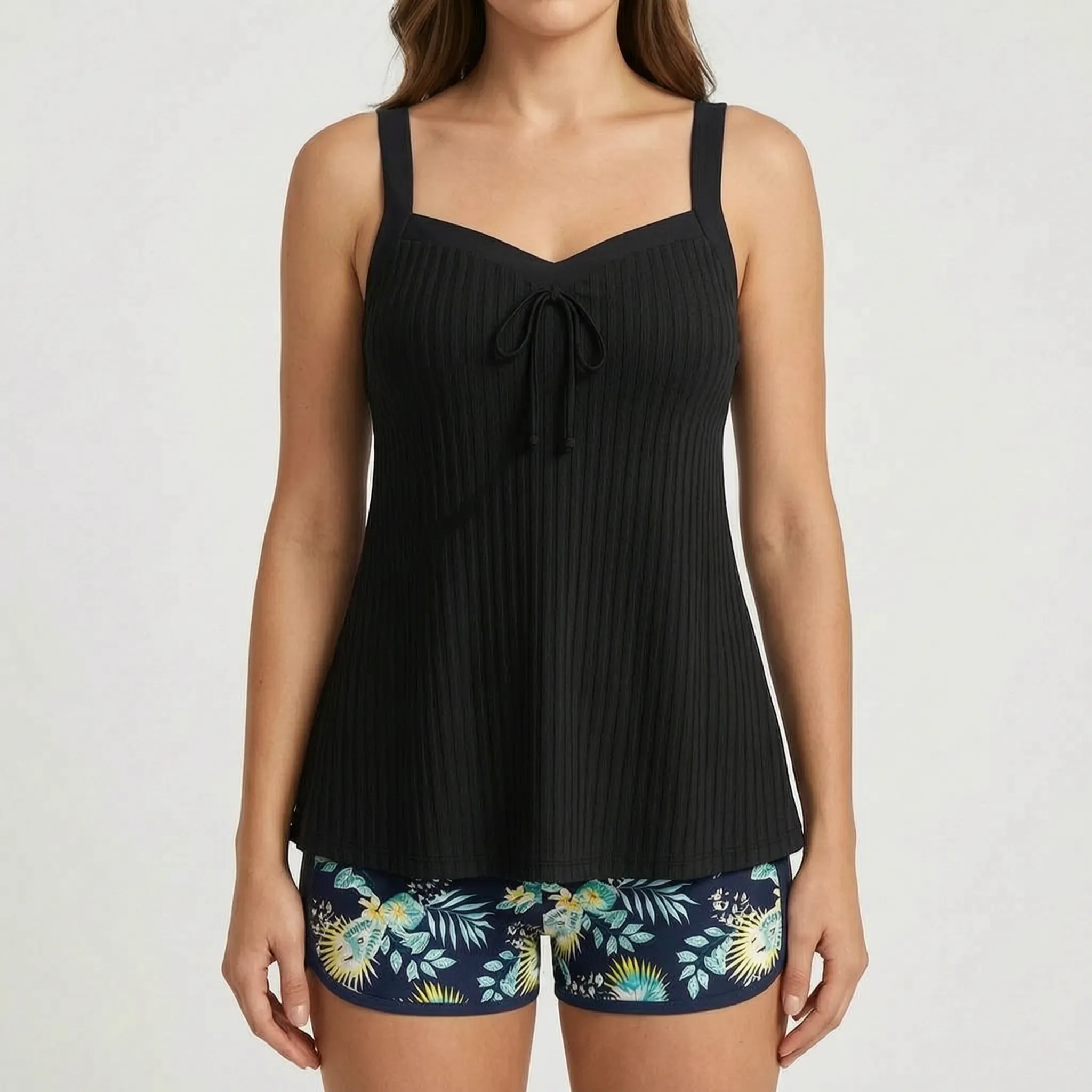 Tweedelige Tankini Met Geribbelde Textuur | Navando 