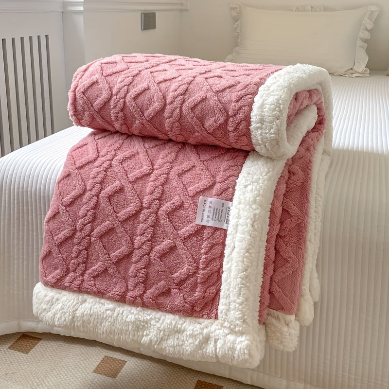 Valerie | Geometrisch Geweven Omkeerbare Fleece Plaid