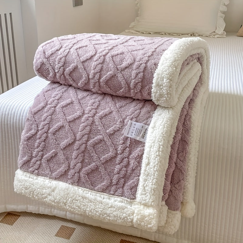 Valerie | Geometrisch Geweven Omkeerbare Fleece Plaid