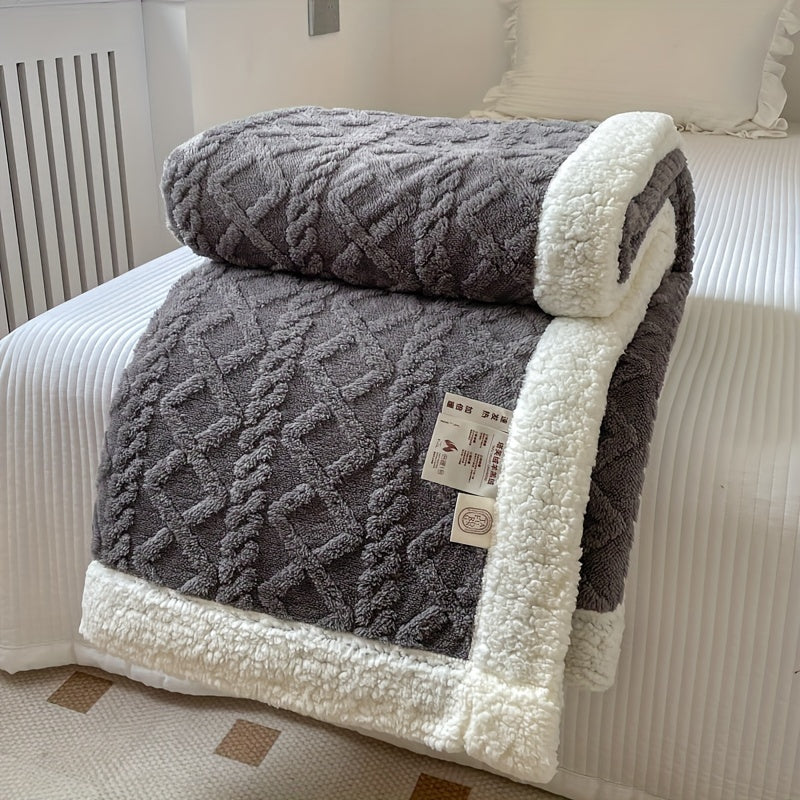 Valerie | Geometrisch Geweven Omkeerbare Fleece Plaid