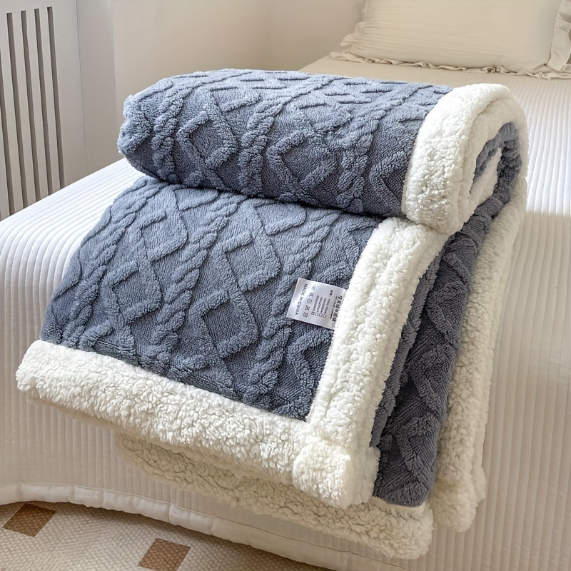 Valerie | Geometrisch Geweven Omkeerbare Fleece Plaid