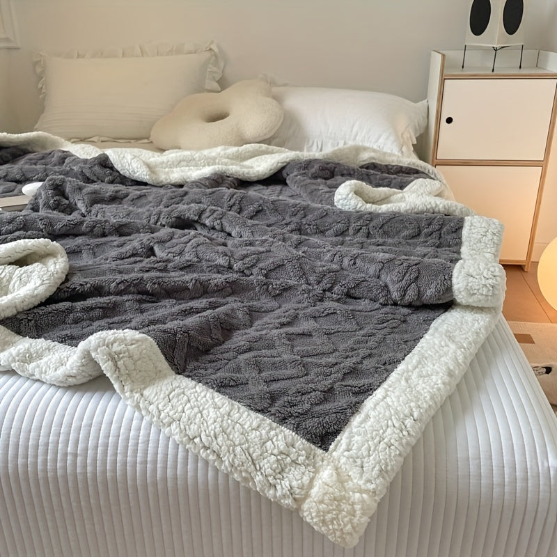 Valerie | Geometrisch Geweven Omkeerbare Fleece Plaid