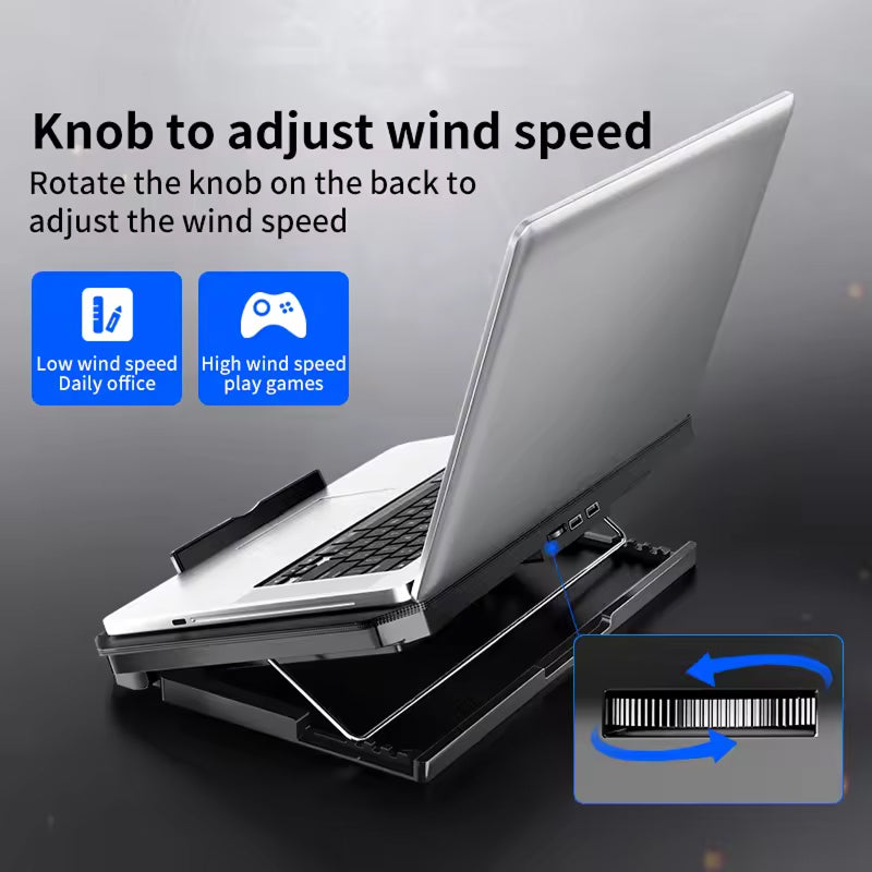 Verstelbare Laptopstandaard Met Dubbele Ventilator | Navando 