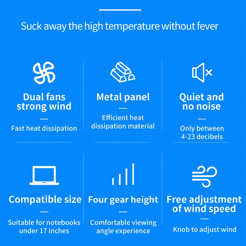 Verstelbare Laptopstandaard Met Dubbele Ventilator | Navando 