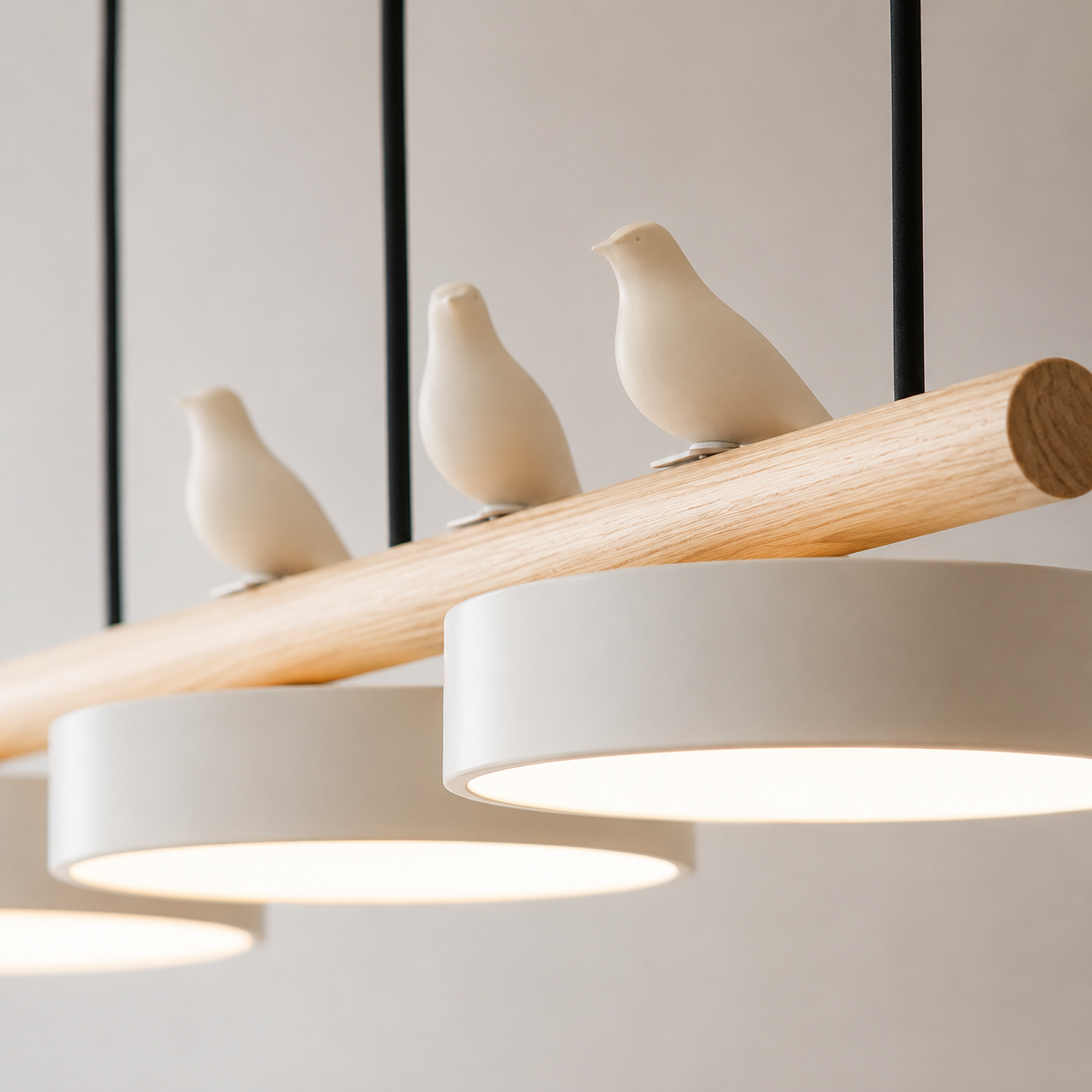 Verstelbare vogel hanglamp met LED-lichtbron Zwart