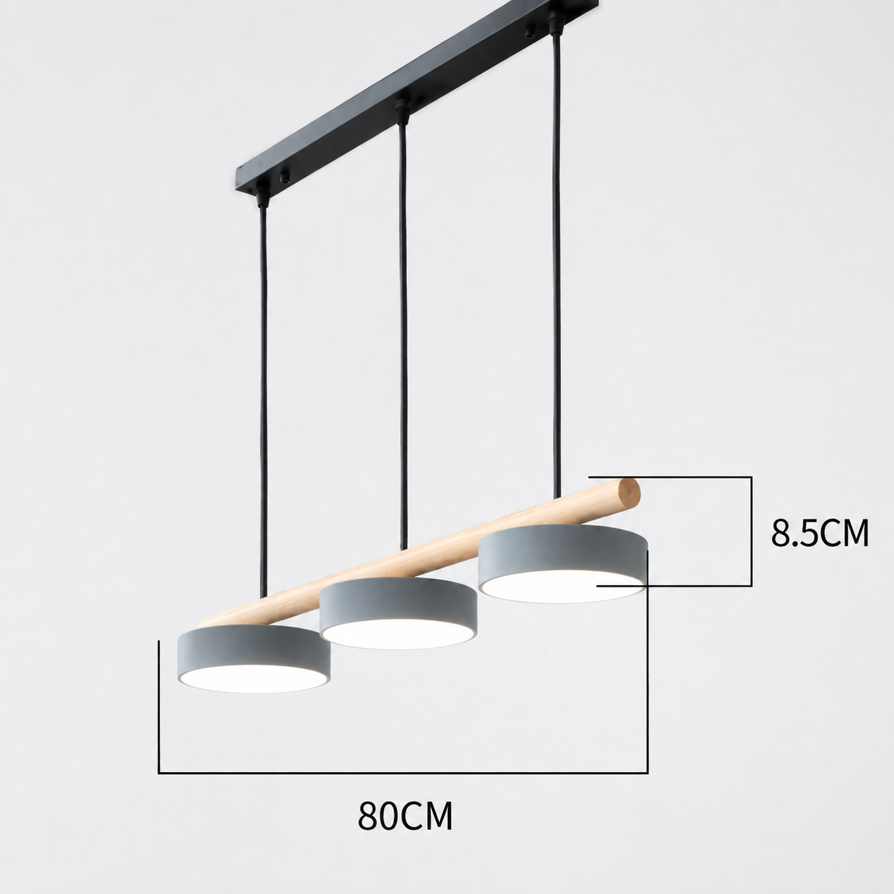 Verstelbare vogel hanglamp met LED-lichtbron afmetingen