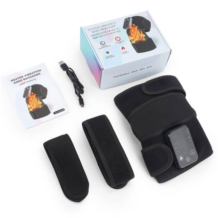 Verwarmde knie massager brace | Warmtetherapie met vibratiemassage 7