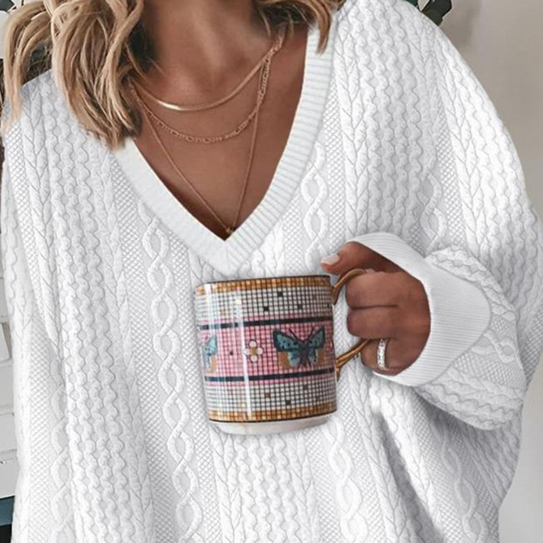 Lena - Gebreide Trui met V-Hals voor Dames