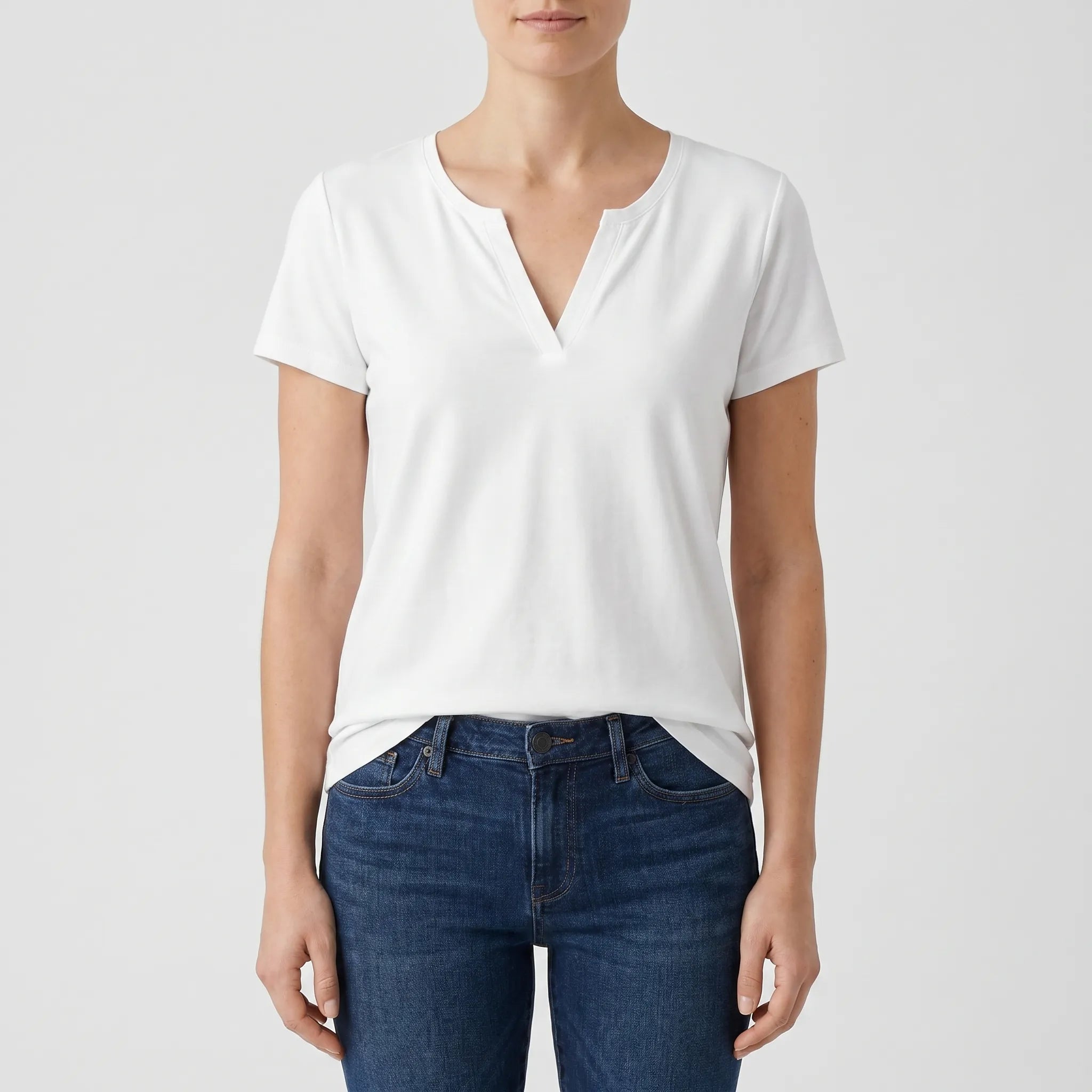 Witte Blouse Met Korte Mouwen | Navando 