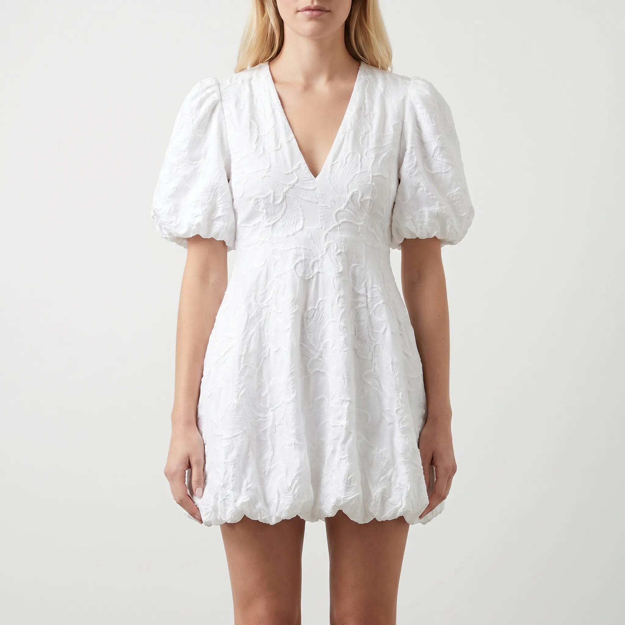 Witte Zomerjurk Met Pofmouwen | Navando 