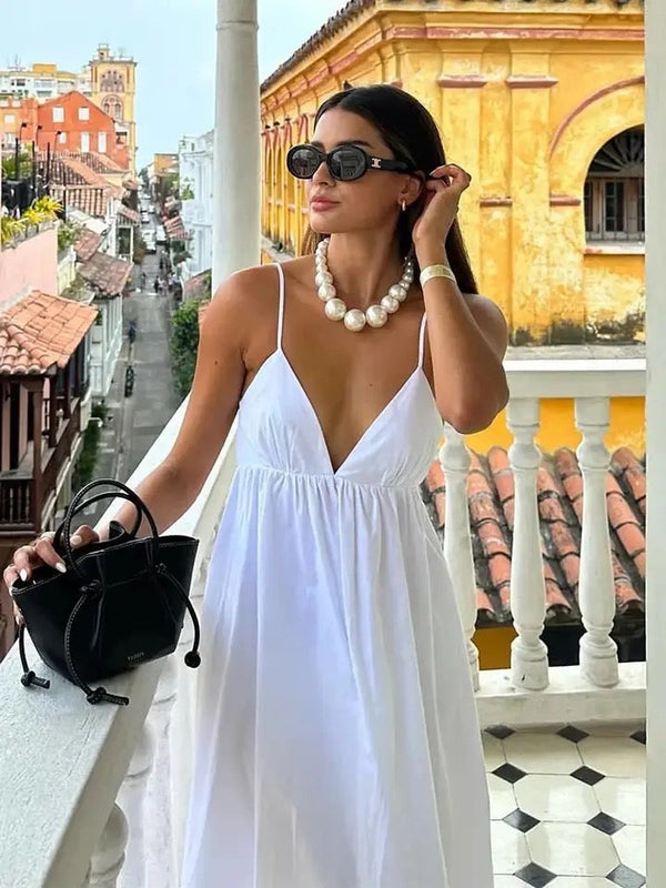 Witte Zomerse Maxijurk | Navando