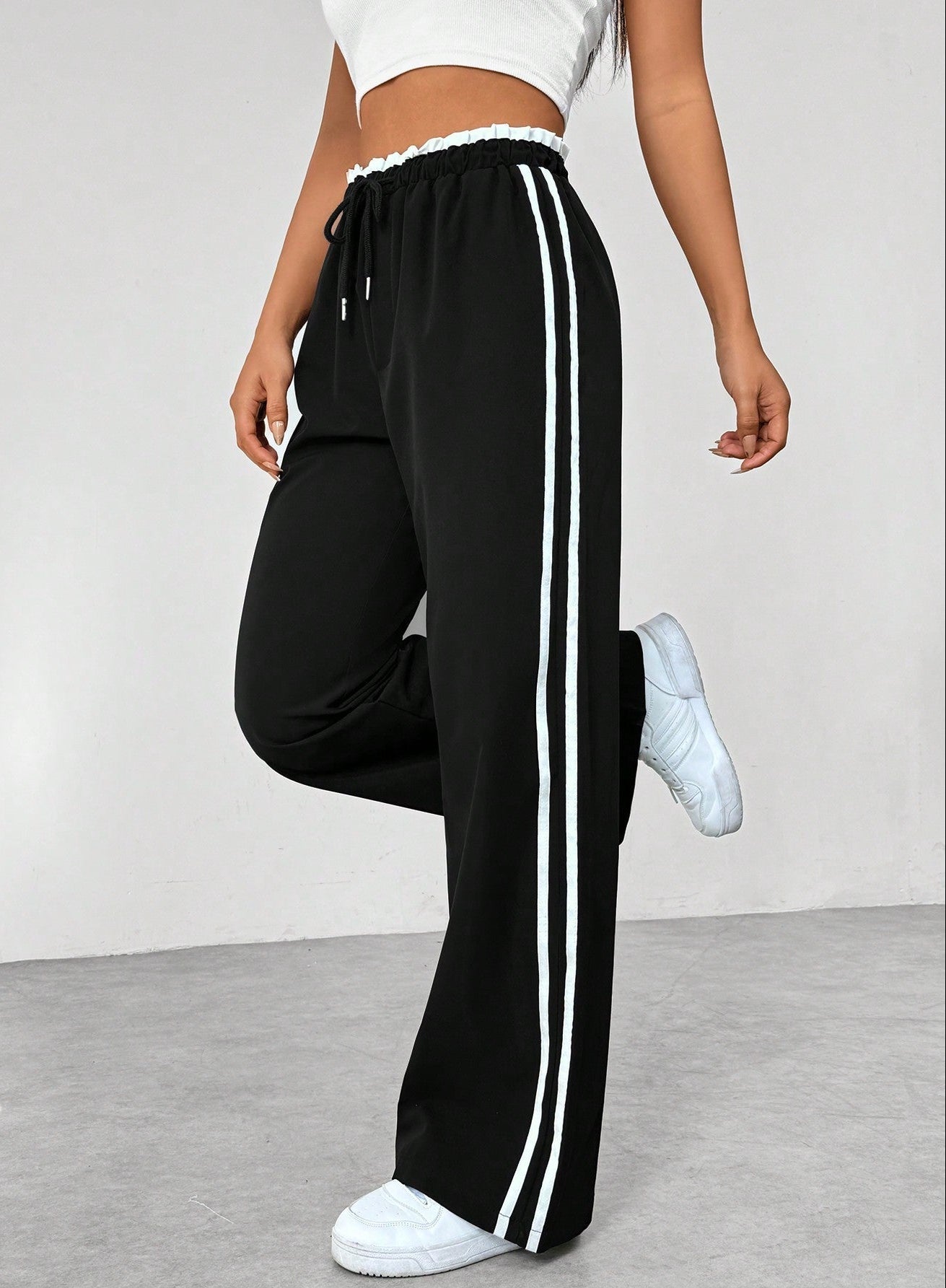 Yara - Trendy Sportieve Wide-Leg Broek 2