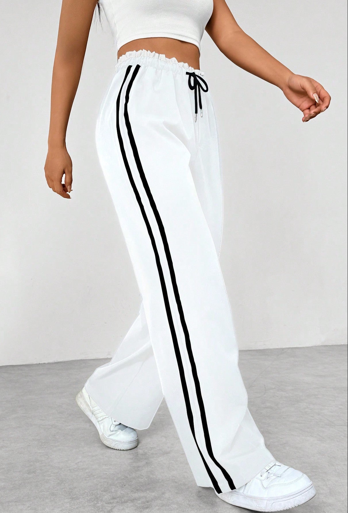 Yara - Trendy Sportieve Wide-Leg Broek 4