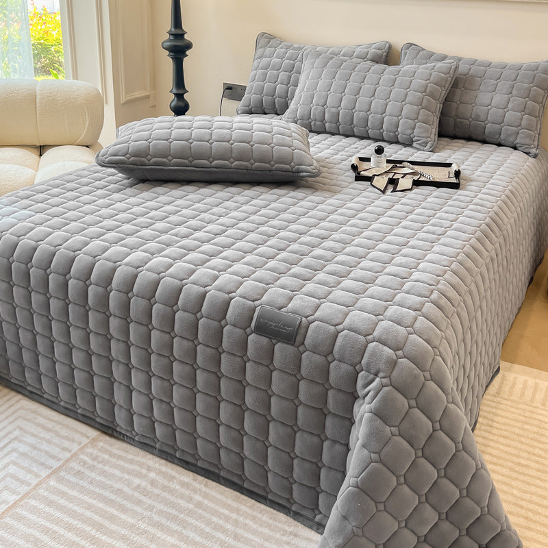 Zachte sprei | Moderne vierkante textuur beddensprei 10