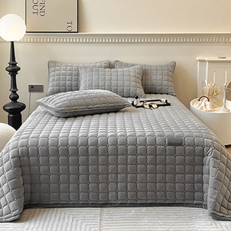 Zachte sprei | Moderne vierkante textuur beddensprei 13