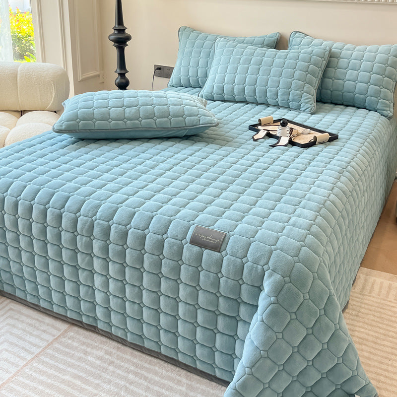 Zachte sprei | Moderne vierkante textuur beddensprei 14