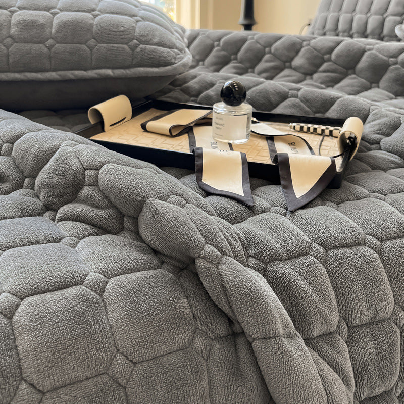 Zachte sprei | Moderne vierkante textuur beddensprei 2