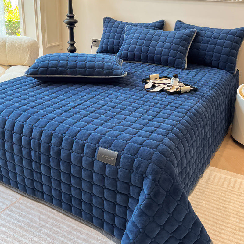 Zachte sprei | Moderne vierkante textuur beddensprei 7