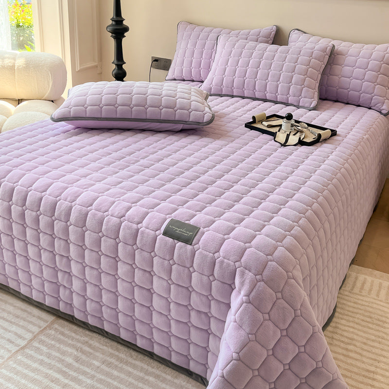 Zachte sprei | Moderne vierkante textuur beddensprei 8