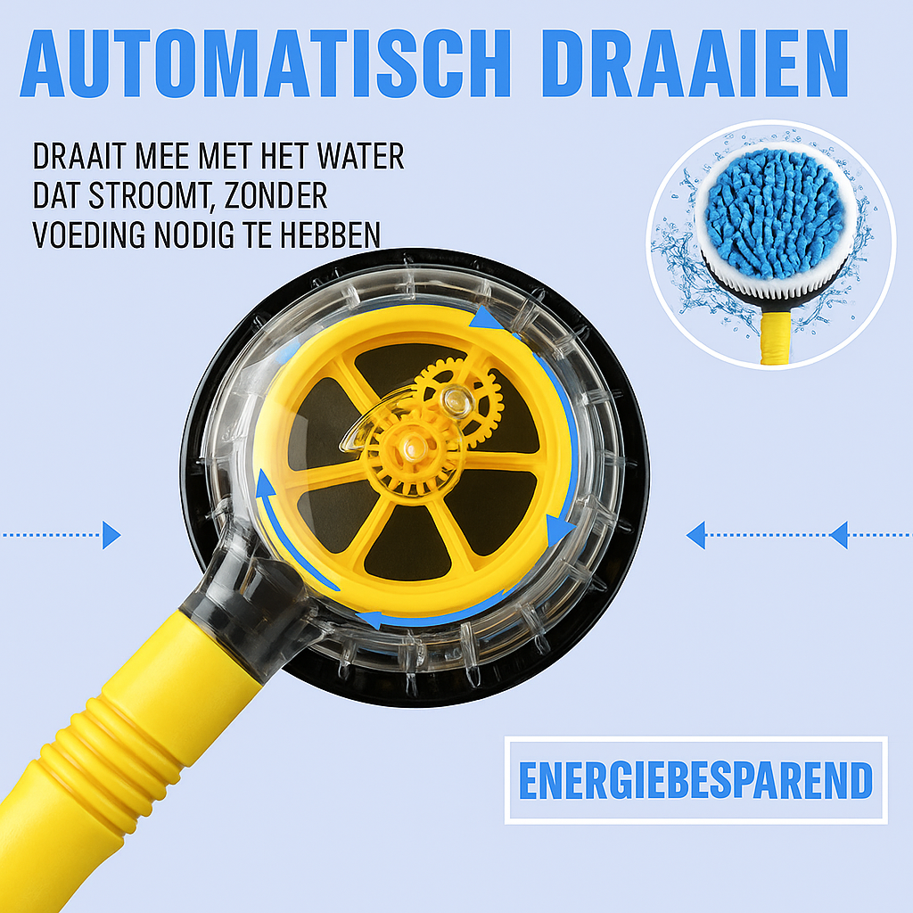 Zelfroterende Wasborstel Op Waterdruk | Navando