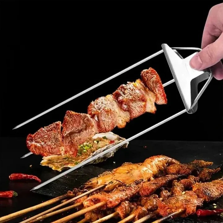 Zilverkleurige Multi-Prong Bbq Spies | Navando